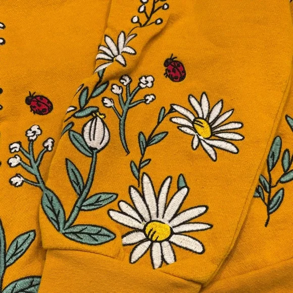 Disney Yellow Sweater with Floral and Winnie the Pooh Character Design - Picture 6 of 7